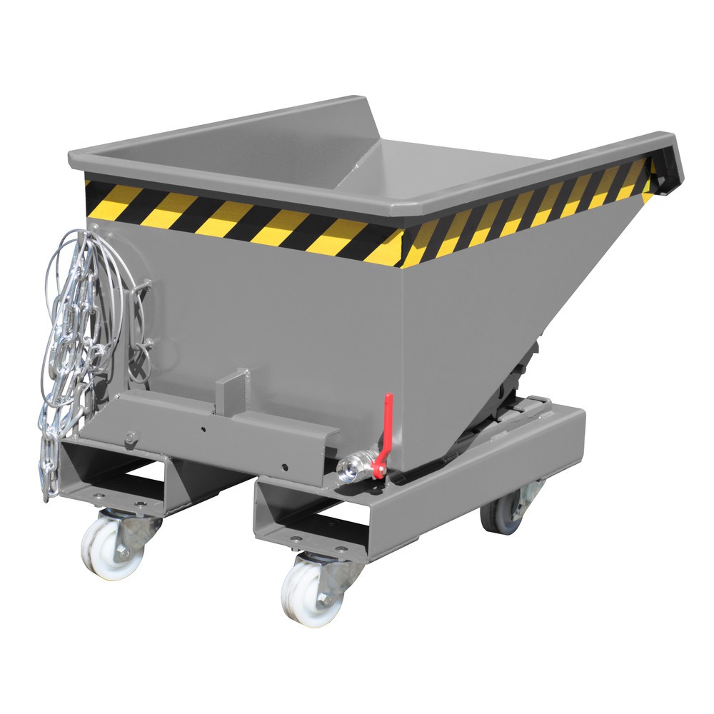 Product afbeelding: Bauer® Minibak voor spaanders met afrolmechanisme, lage bouwhoogte, gelakt, volume 0,15 m³, RAL 7005 muisgrijs