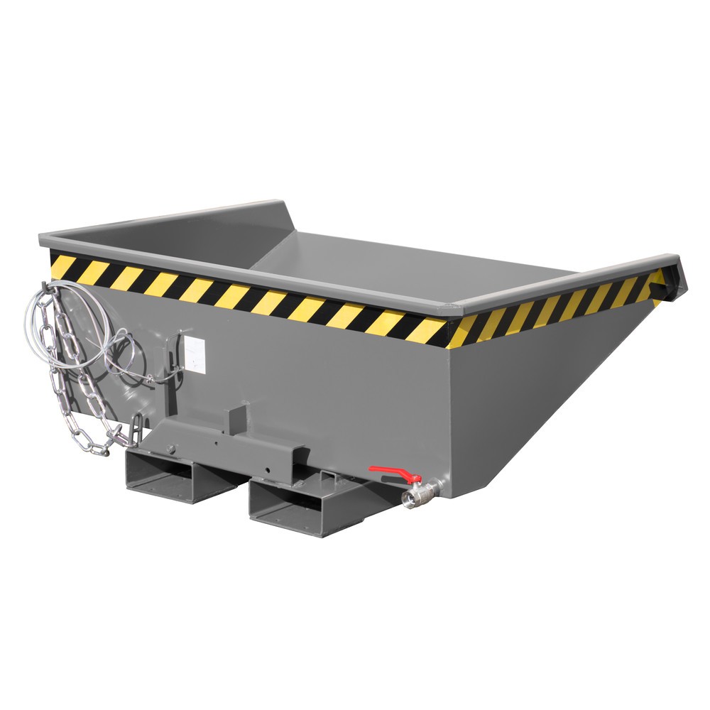Product afbeelding: Bauer® Minibak voor spaanders met afrolmechanisme, lage bouwhoogte, gelakt, volume 0,275 m³, RAL 7005 muisgrijs