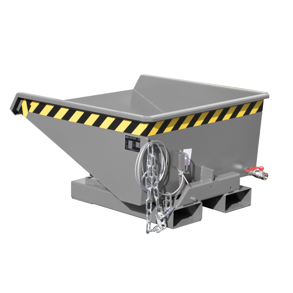Product afbeelding: Bauer® Minibak voor spaanders met afrolmechanisme, lage bouwhoogte, gelakt, volume 0,225 m³, RAL 7005 muisgrijs