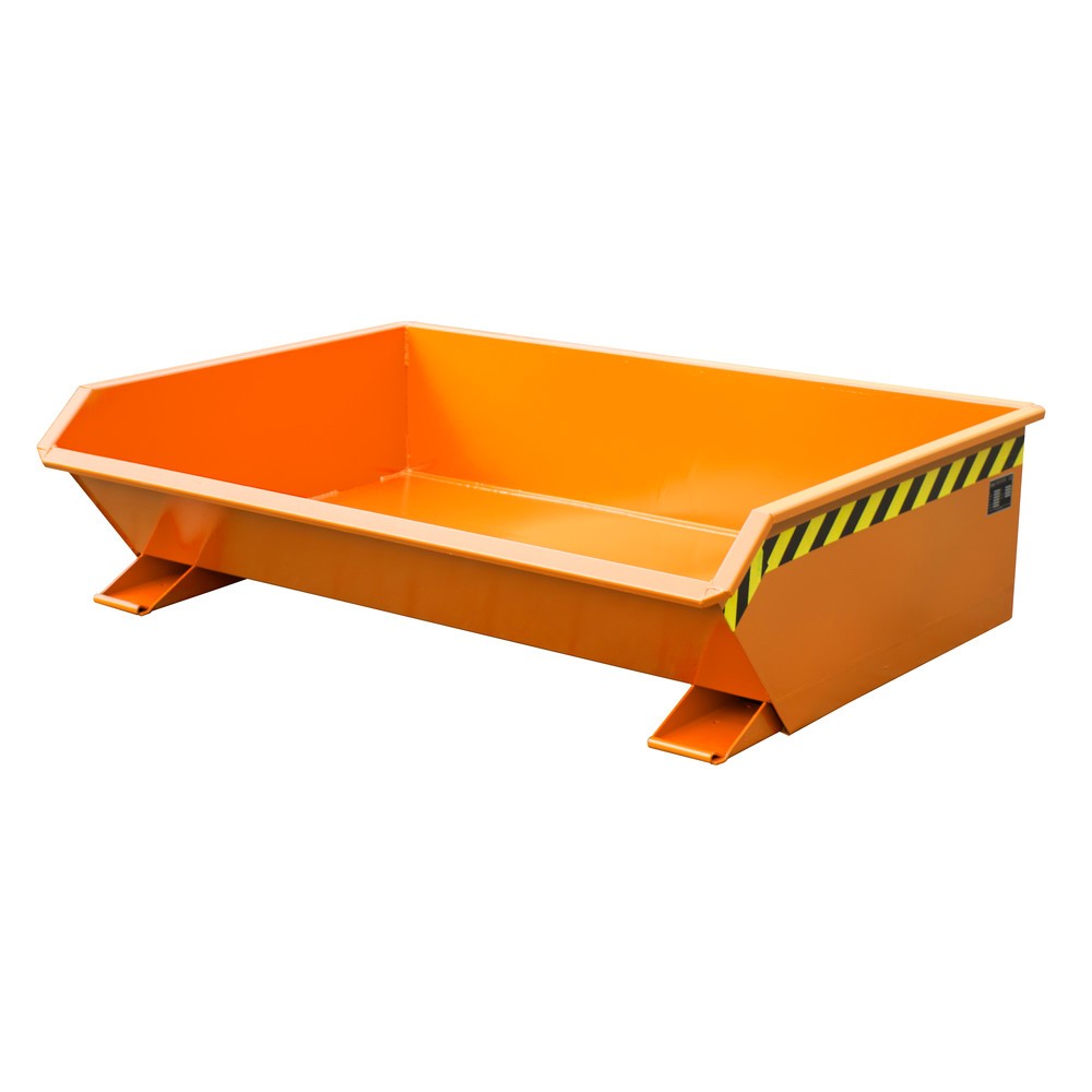Product afbeelding: Bauer® Minikantelbak, extreem lage bouwhoogte, gelakt, volume 0,61 m³, RAL 2000 geeloranje