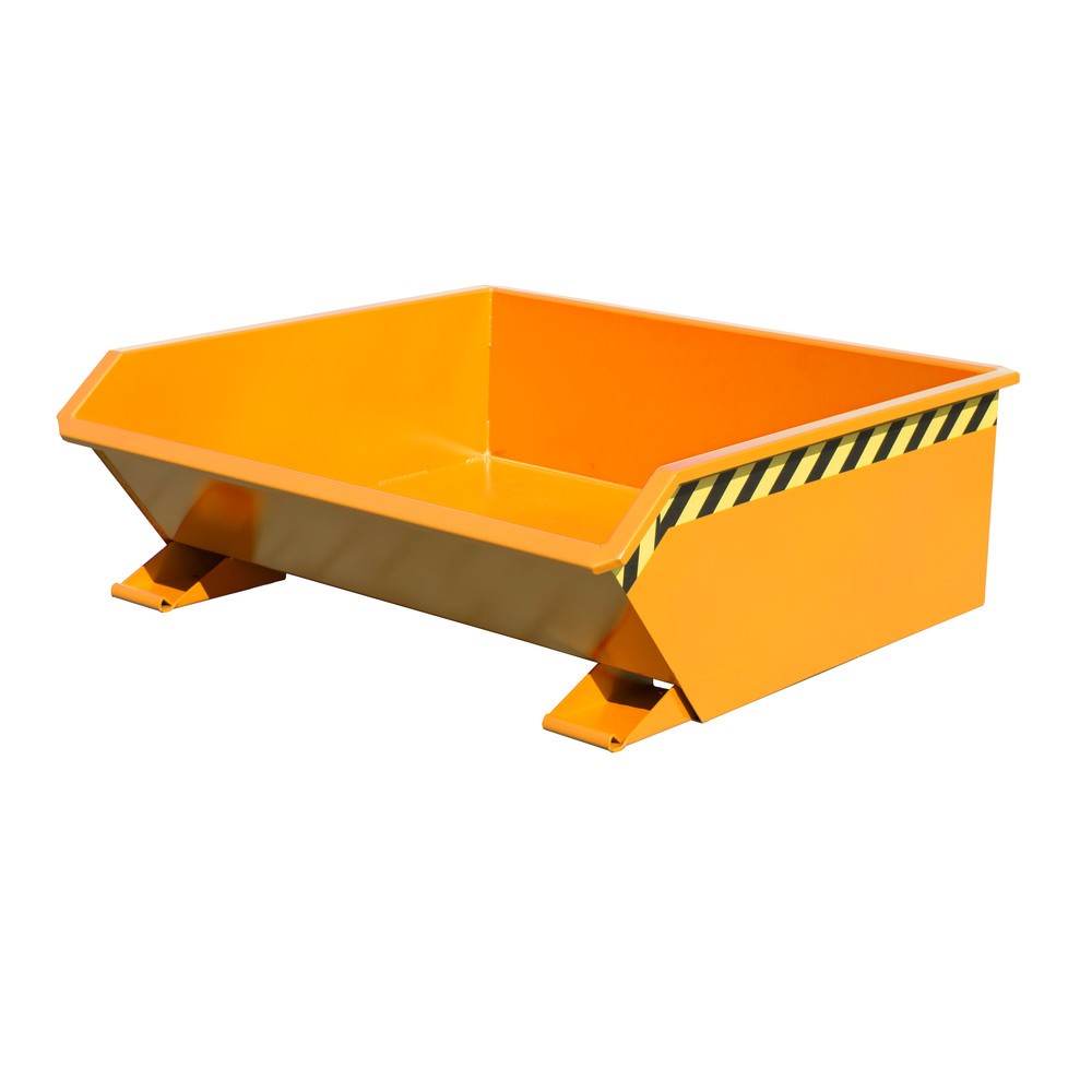 Product afbeelding: Bauer® Minikantelbak, extreem lage bouwhoogte, gelakt, volume 0,46 m³, RAL 2000 geeloranje
