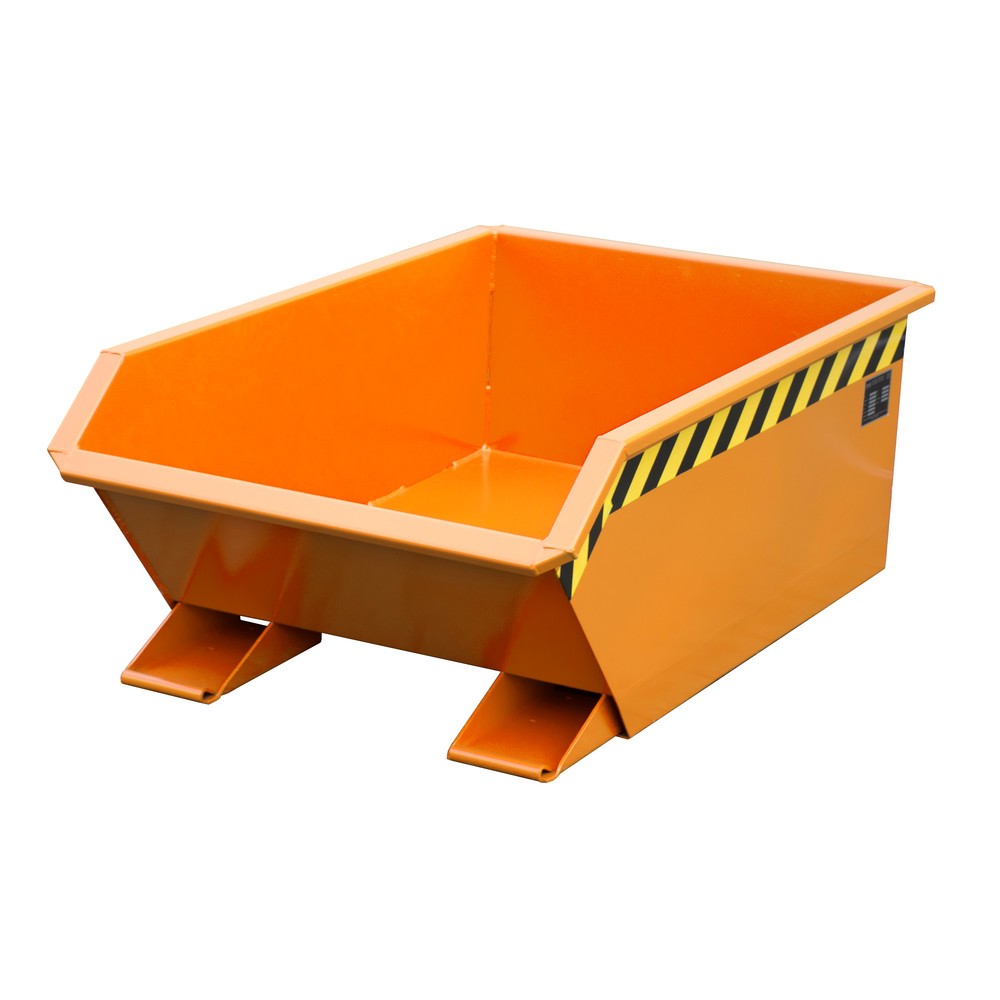 Product afbeelding: Bauer® Minikantelbak, extreem lage bouwhoogte, gelakt, volume 0,27 m³, RAL 2000 geeloranje