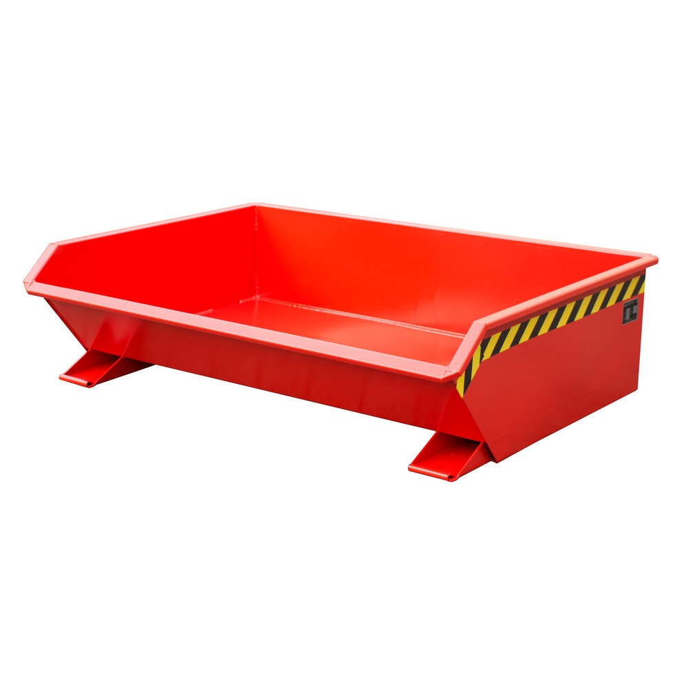 Product afbeelding: Bauer® Minikantelbak, extreem lage bouwhoogte, gelakt, volume 0,61 m³, RAL 3000 vuurrood