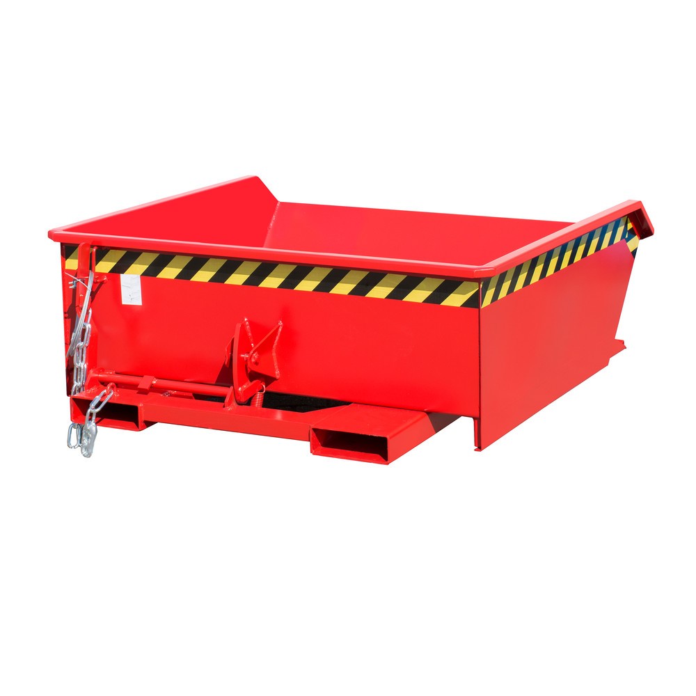 Product afbeelding: Bauer® Minikantelbak, extreem lage bouwhoogte, gelakt, volume 0,46 m³, RAL 3000 vuurrood