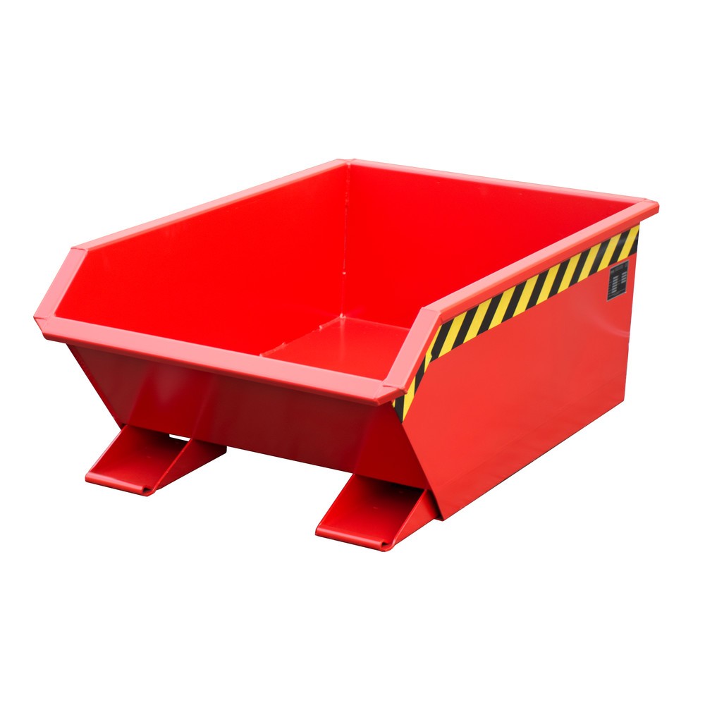 Product afbeelding: Bauer® Minikantelbak, extreem lage bouwhoogte, gelakt, volume 0,27 m³, RAL 3000 vuurrood