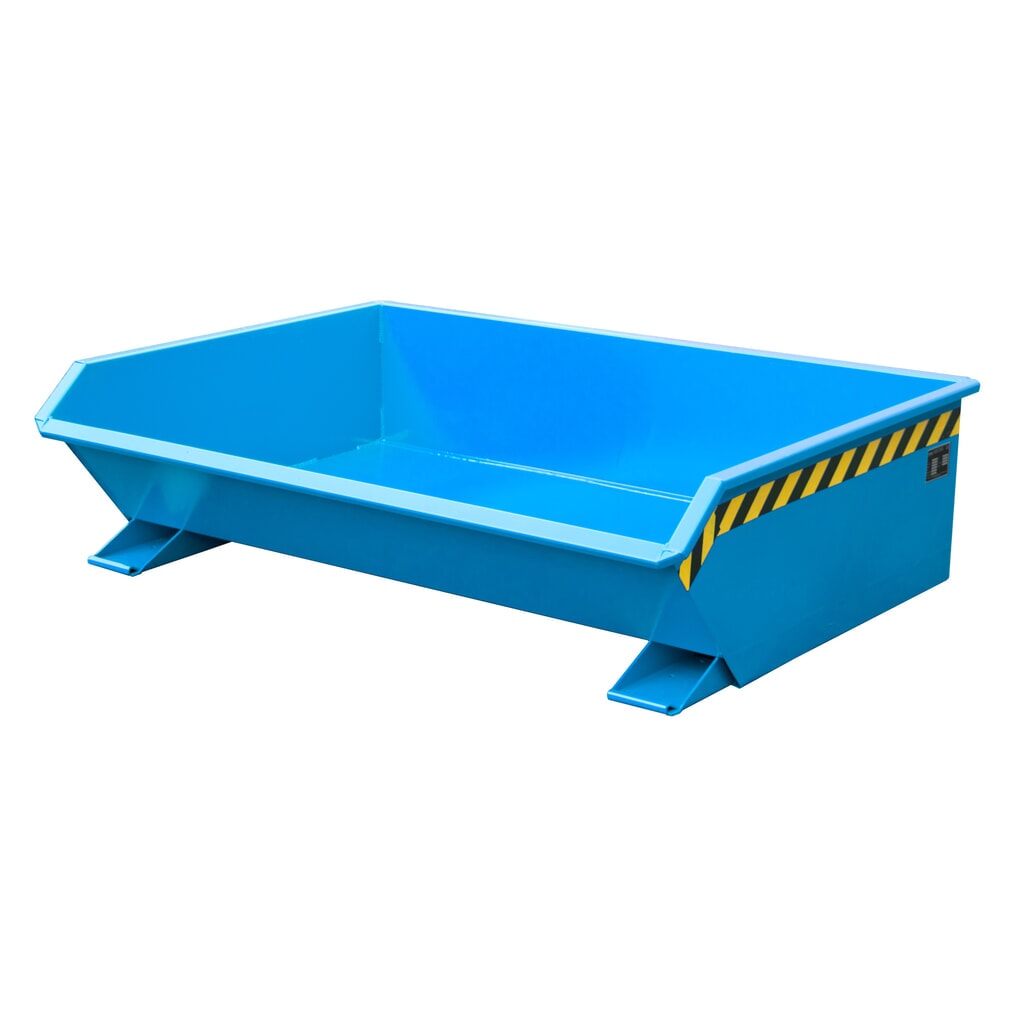 Bauer® Minikantelbak, extreem lage bouwhoogte, gelakt, volume 0,61 m³, RAL 5012 lichtblauw Product afbeelding: Bauer® Minikantelbak, extreem lage bouwhoogte, gelakt, volume 0,61 m³, RAL 5012 lichtblauw