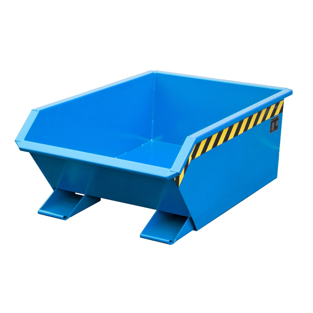 Bauer® Minikantelbak, extreem lage bouwhoogte, gelakt, volume 0,27 m³, RAL 5012 lichtblauw Product afbeelding: Bauer® Minikantelbak, extreem lage bouwhoogte, gelakt, volume 0,27 m³, RAL 5012 lichtblauw