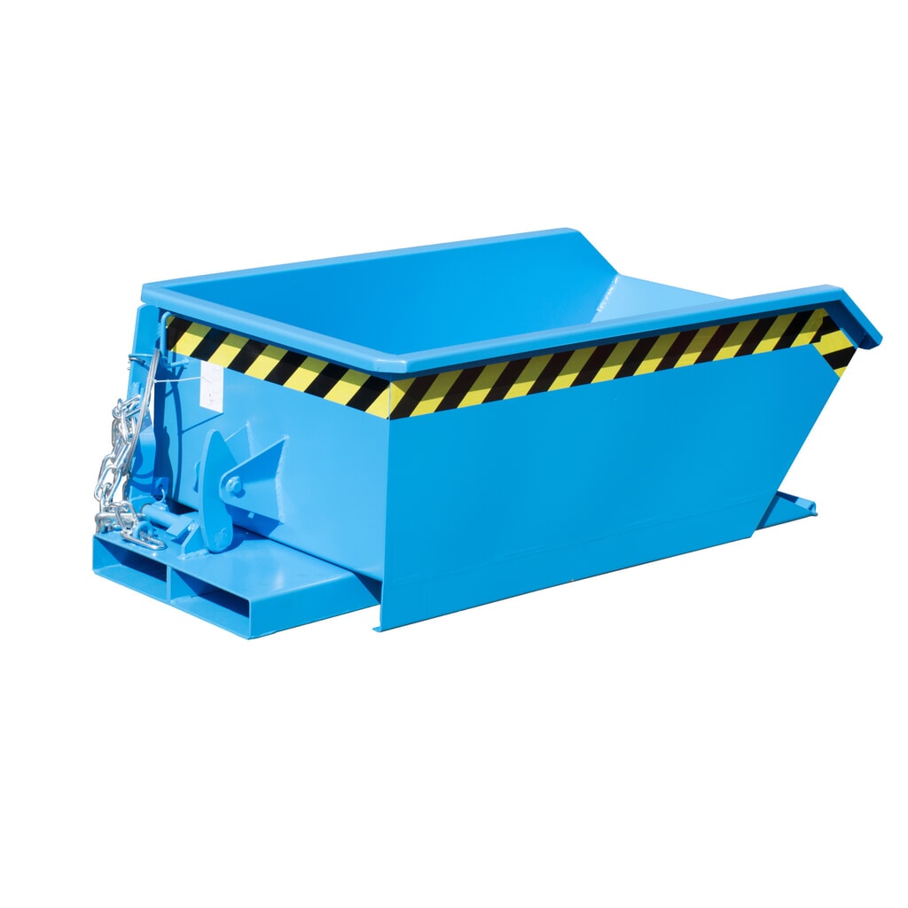 Bauer® Minikantelbak, extreem lage bouwhoogte, gelakt, volume 0,23 m³, RAL 5012 lichtblauw Product afbeelding: Bauer® Minikantelbak, extreem lage bouwhoogte, gelakt, volume 0,23 m³, RAL 5012 lichtblauw