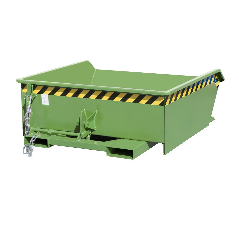 Product afbeelding: Bauer® Minikantelbak, extreem lage bouwhoogte, gelakt, volume 0,46 m³, RAL 6011 resedagroen