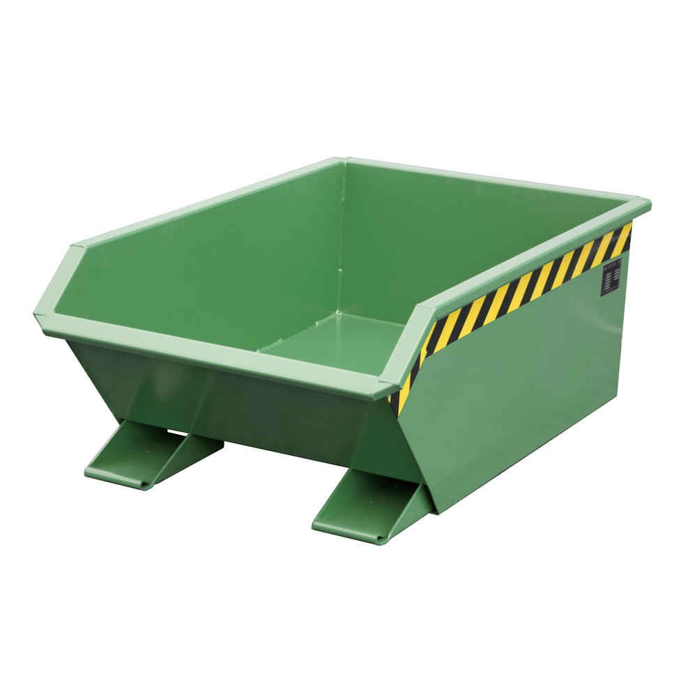 Product afbeelding: Bauer® Minikantelbak, extreem lage bouwhoogte, gelakt, volume 0,27 m³, RAL 6011 resedagroen