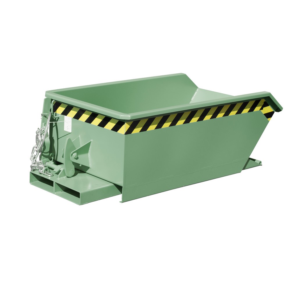 Product afbeelding: Bauer® Minikantelbak, extreem lage bouwhoogte, gelakt, volume 0,23 m³, RAL 6011 resedagroen