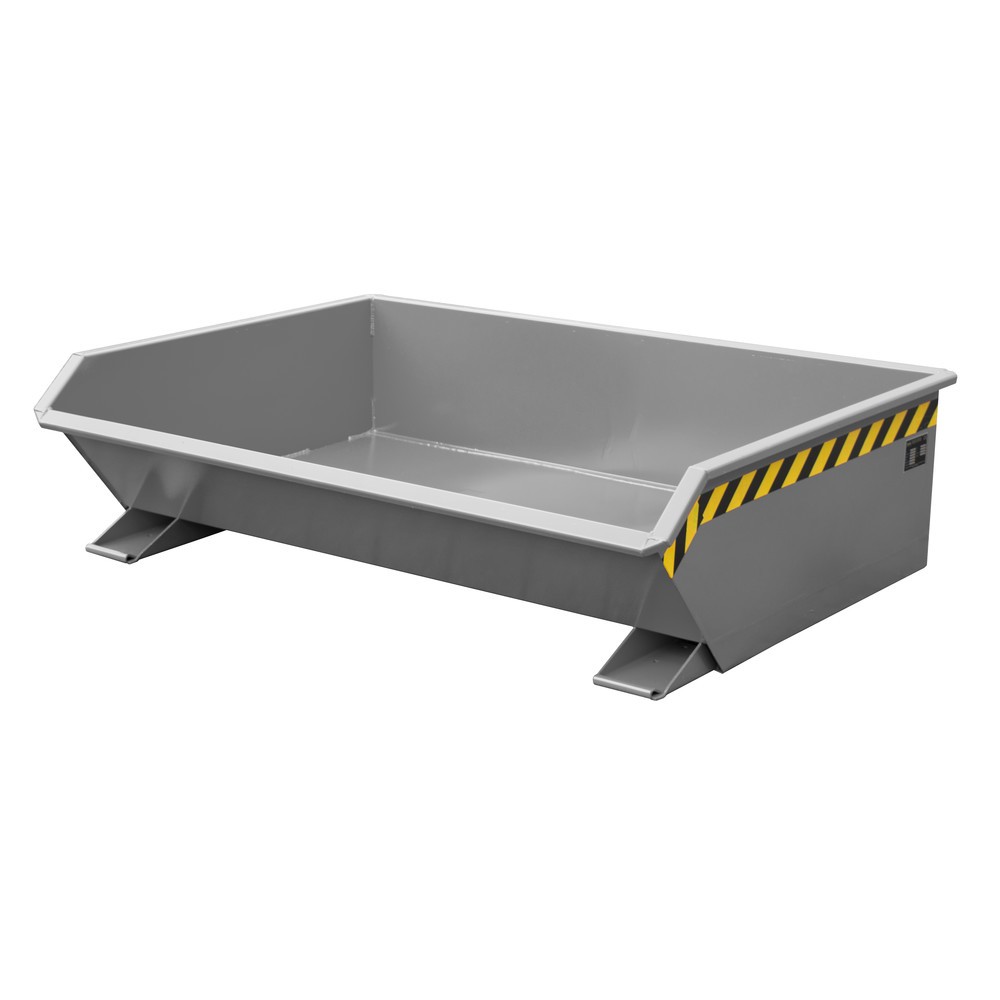 Product afbeelding: Bauer® Minikantelbak, extreem lage bouwhoogte, gelakt, volume 0,61 m³, RAL 7005 muisgrijs