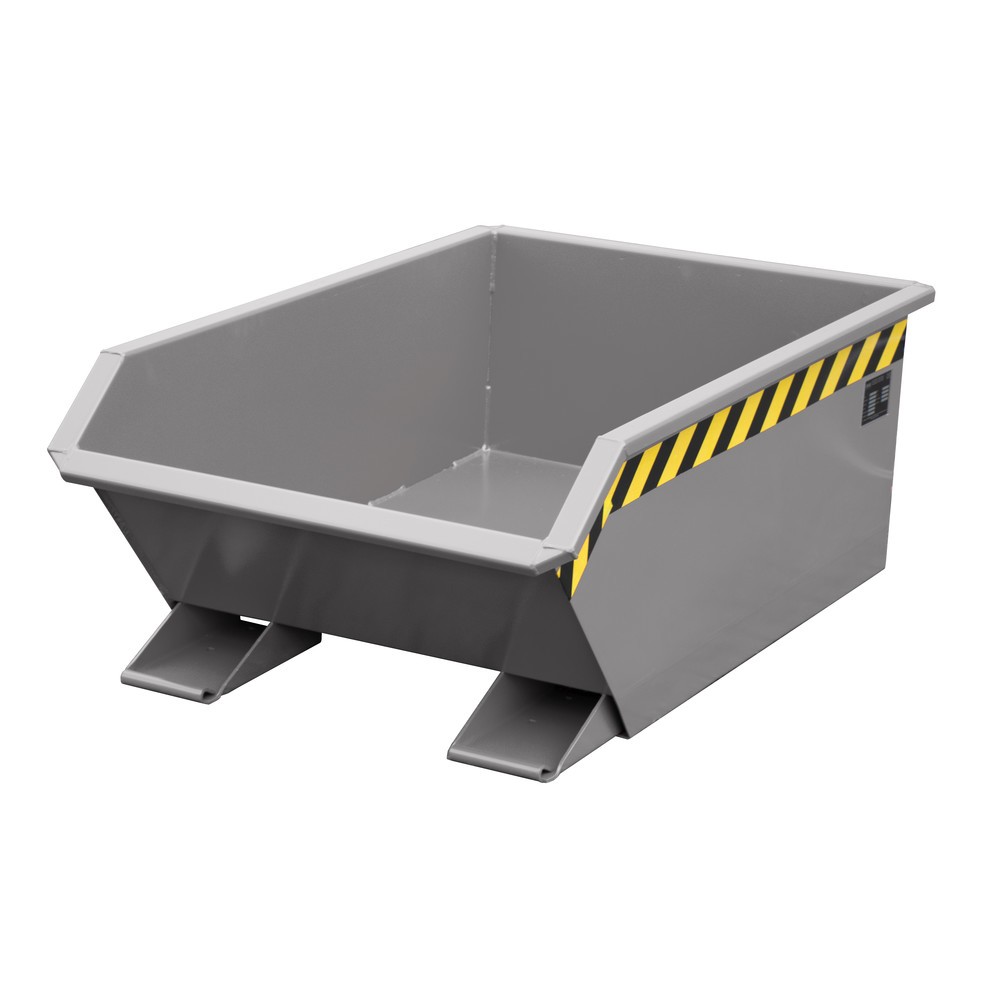 Product afbeelding: Bauer® Minikantelbak, extreem lage bouwhoogte, gelakt, volume 0,27 m³, RAL 7005 muisgrijs