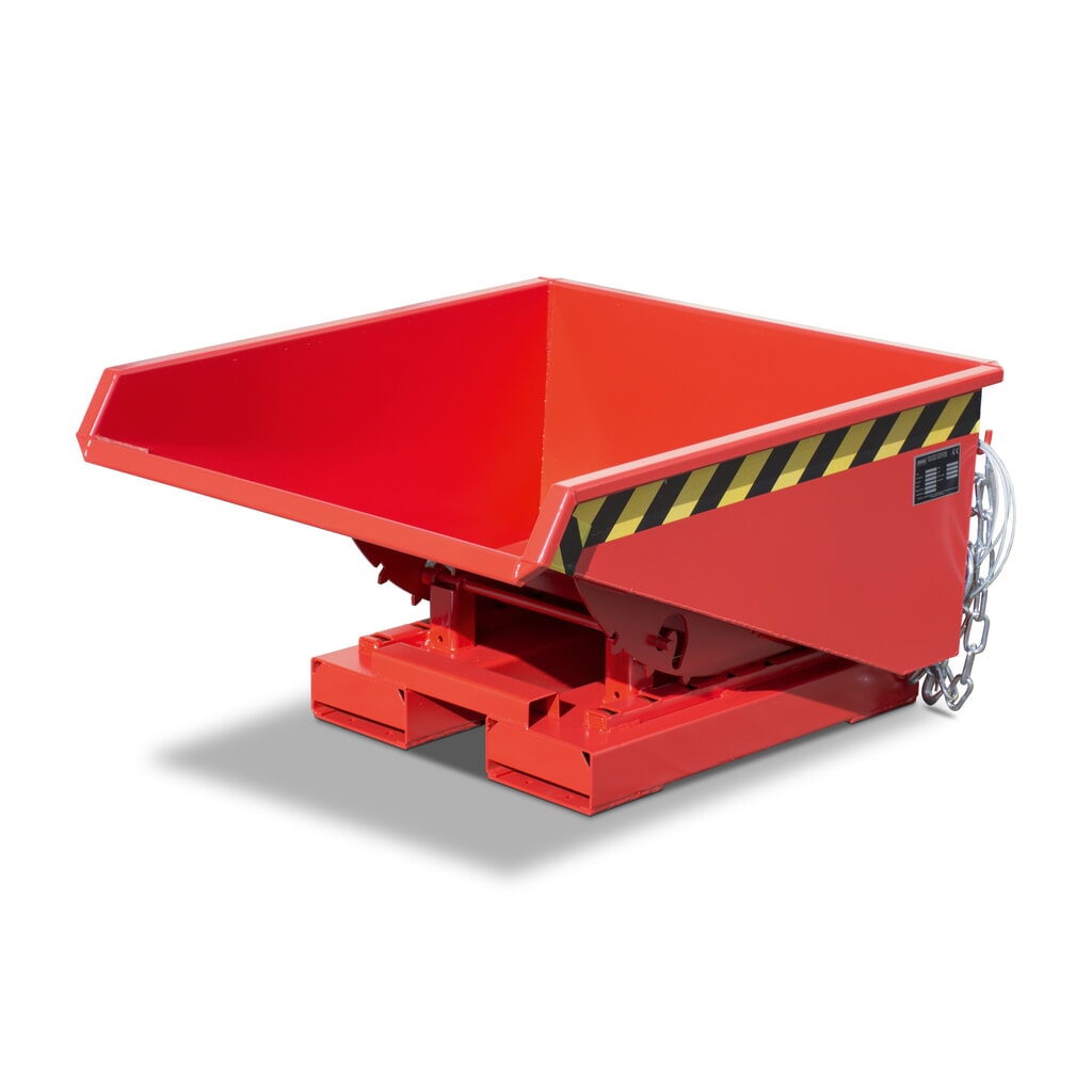 Bauer® Minikantelbak met afrolmechanisme, lage bouwhoogte, gelakt, volume 0,275 m³, RAL 2000 geeloranje Productafbeelding nr. 3: Bauer® Minikantelbak met afrolmechanisme, lage bouwhoogte, gelakt, volume 0,275 m³, RAL 2000 geeloranje