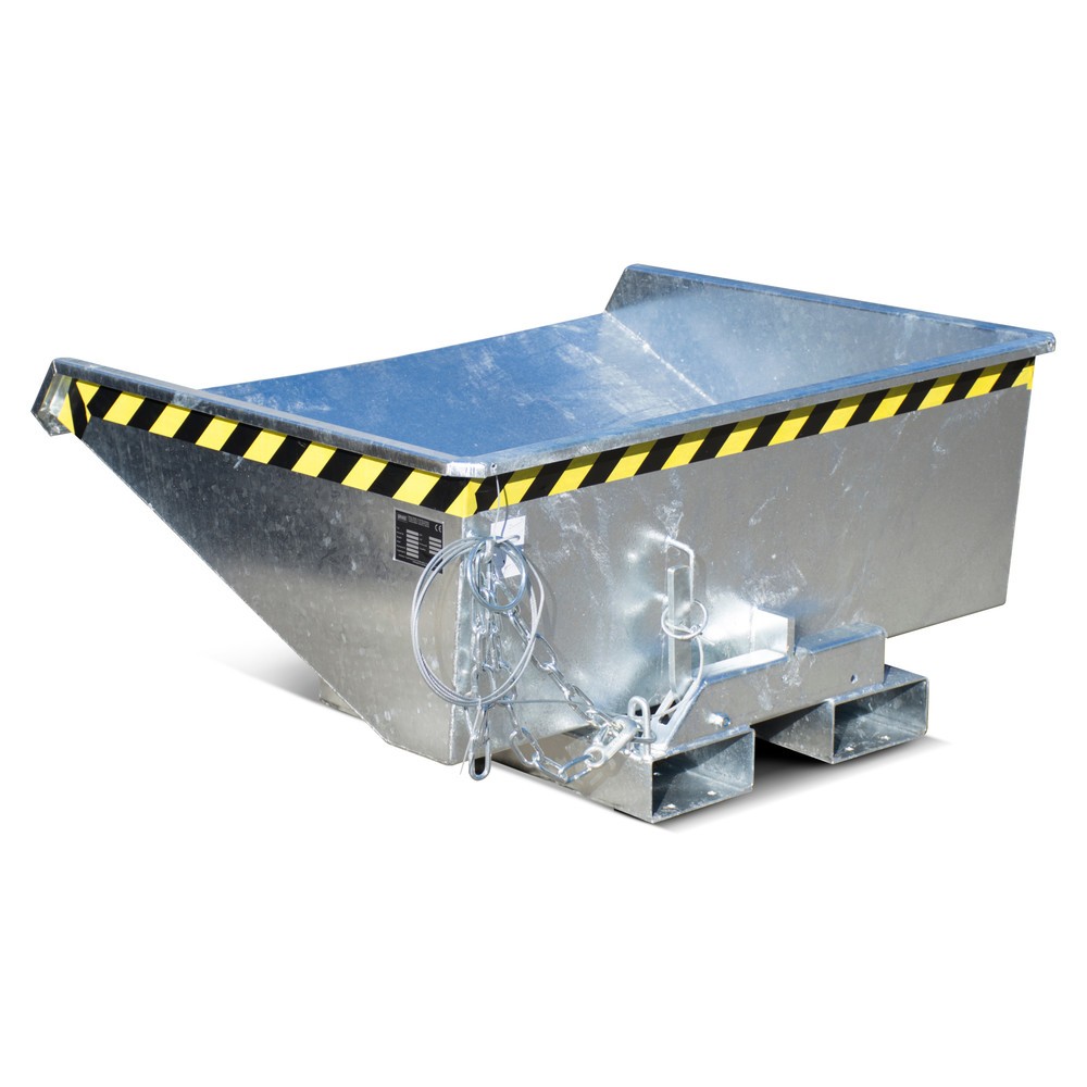 Product afbeelding: Bauer® Minikantelbak met afrolmechanisme, lage bouwhoogte, verzinkt, volume 0,275 m³