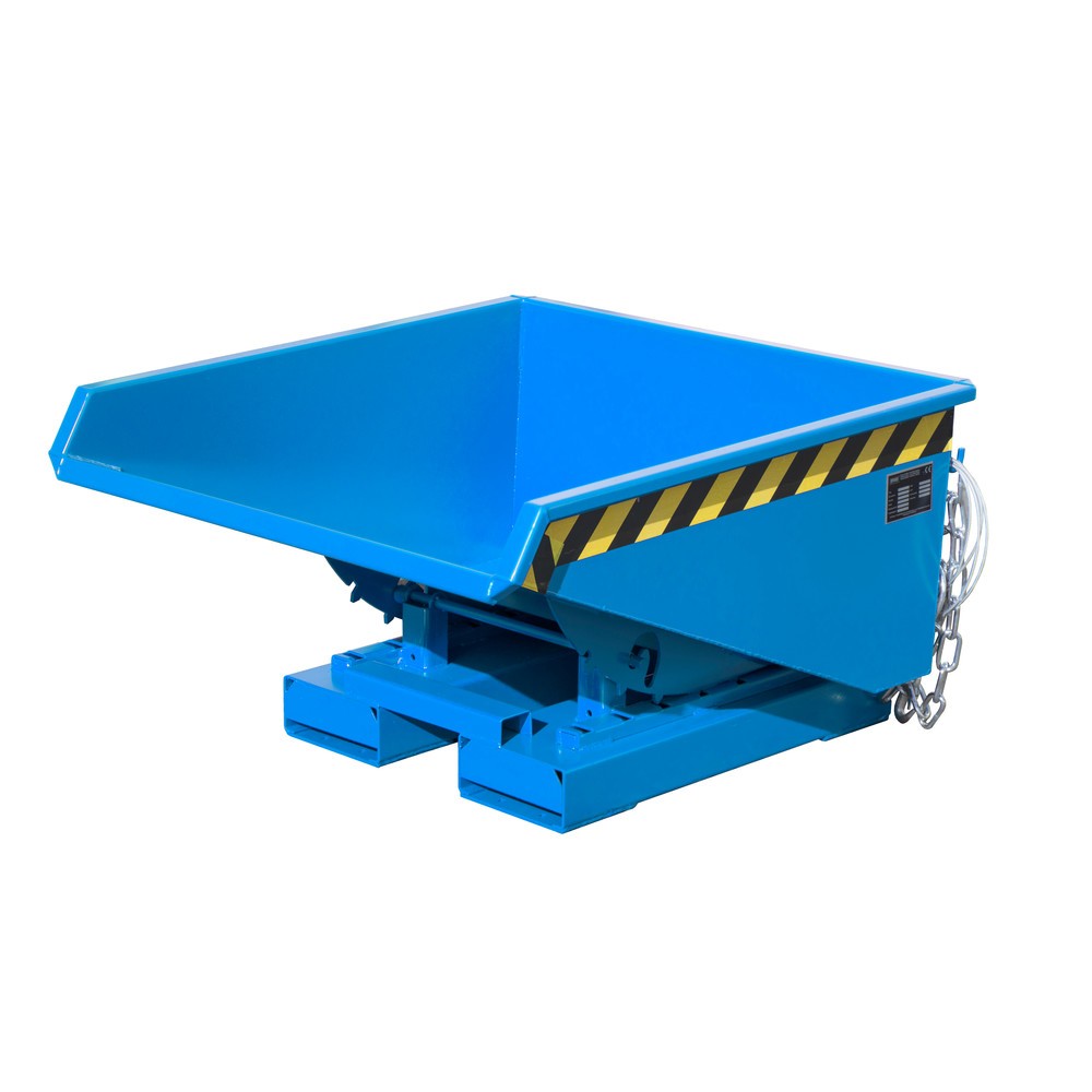 Product afbeelding: Bauer® Minikantelbak met afrolmechanisme, lage bouwhoogte, gelakt, volume 0,225 m³, RAL 5012 lichtblauw