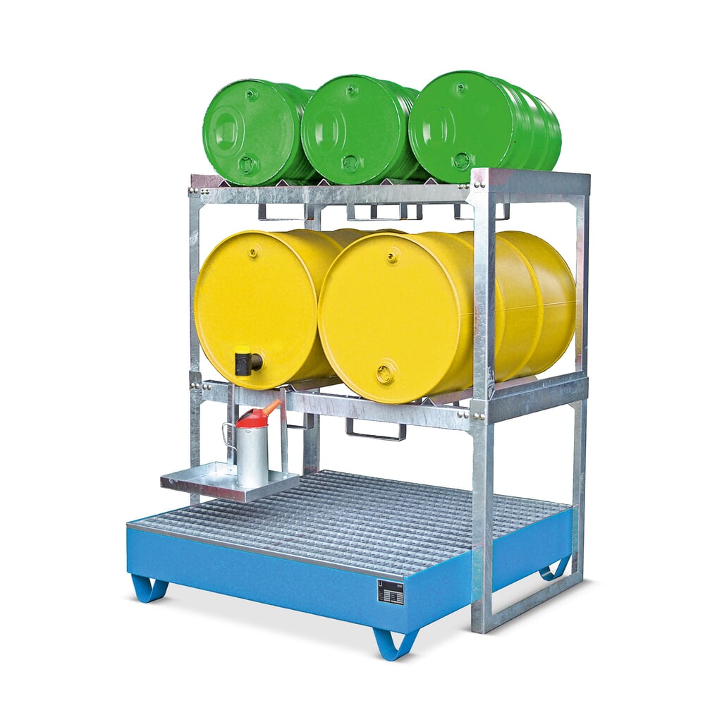 Bauer® Modulair vatenreksysteem, hxbxd 780 x 1.310 x 800 mm, voor 2 vaten van 200 l Productafbeelding nr. 3: Bauer® Modulair vatenreksysteem, hxbxd 780 x 1.310 x 800 mm, voor 2 vaten van 200 l