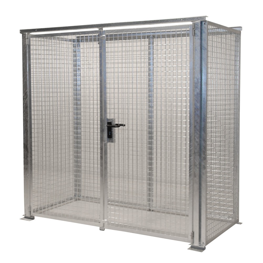 Product afbeelding: Bauer® opslagkast voor gasflessen TRGS 510 zonder dak, dubbele draaideur, 32 flessen