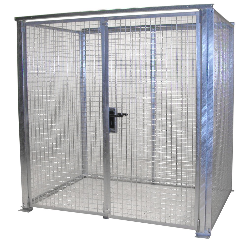 Product afbeelding: Bauer® opslagkast voor gasflessen TRGS 510 zonder dak, dubbele draaideur, 48 flessen
