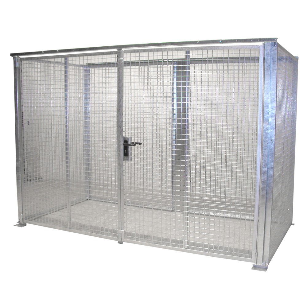 Product afbeelding: Bauer® opslagkast voor gasflessen TRGS 510 zonder dak, dubbele draaideur, 78 flessen