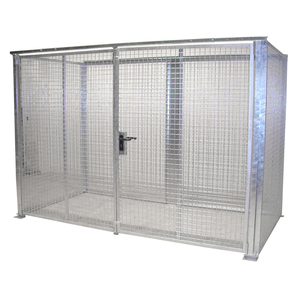 Product afbeelding: Bauer® opslagkast voor gasflessen TRGS 510 zonder dak, dubbele draaideur, 78 flessen