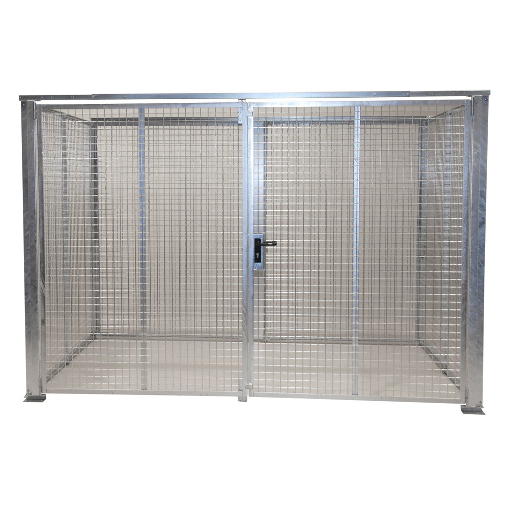 Product afbeelding: Bauer® opslagkast voor gasflessen TRGS 510 zonder dak, dubbele draaideur, 104 flessen