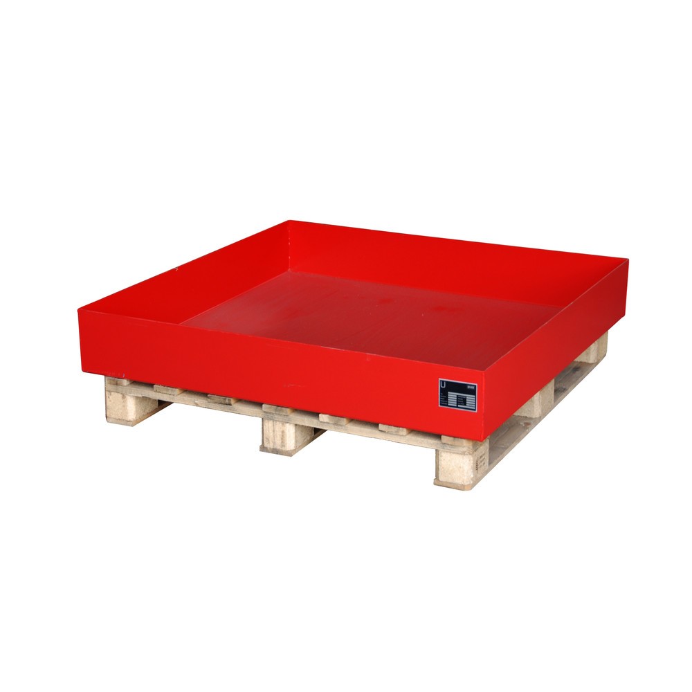 Product afbeelding: Bauer® Palletlekbak, hxbxd 185 x 1.200 x 1.200 mm, zonder rooster, vuurrood