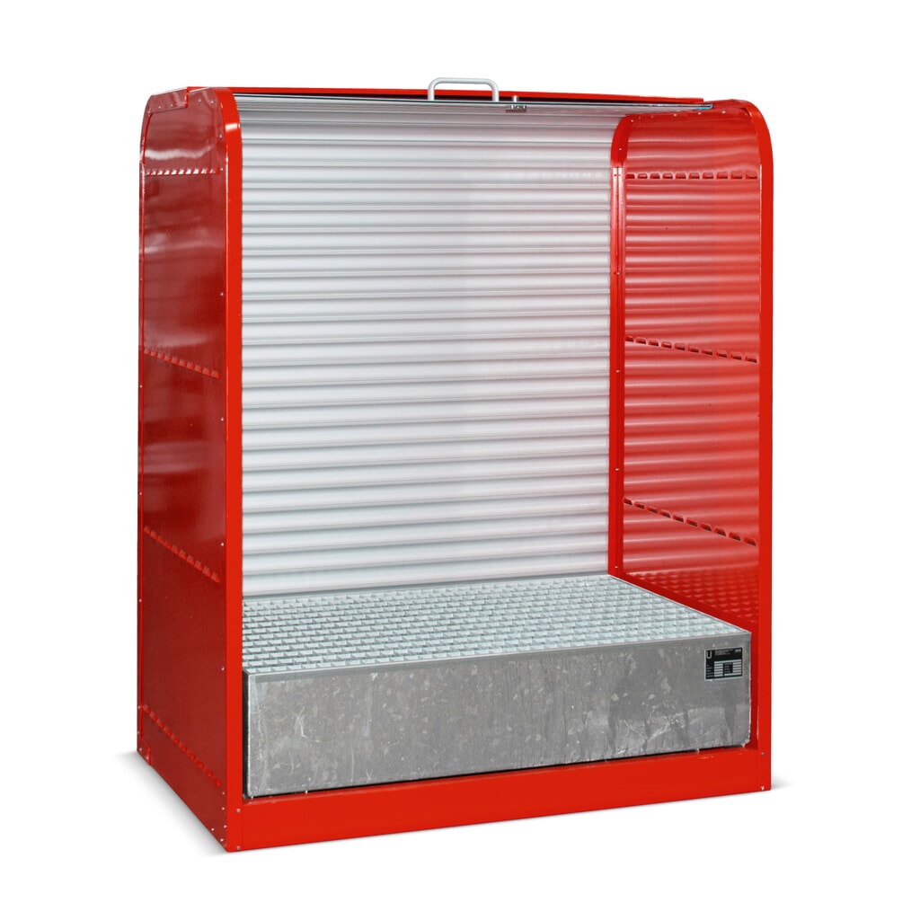 Rolluikkast voor gevaarlijke stoffen Bauer® RSG1, incl. lekbak voor 2x 200 l Product afbeelding: Rolluikkast voor gevaarlijke stoffen Bauer® RSG1, incl. lekbak voor 2x 200 l