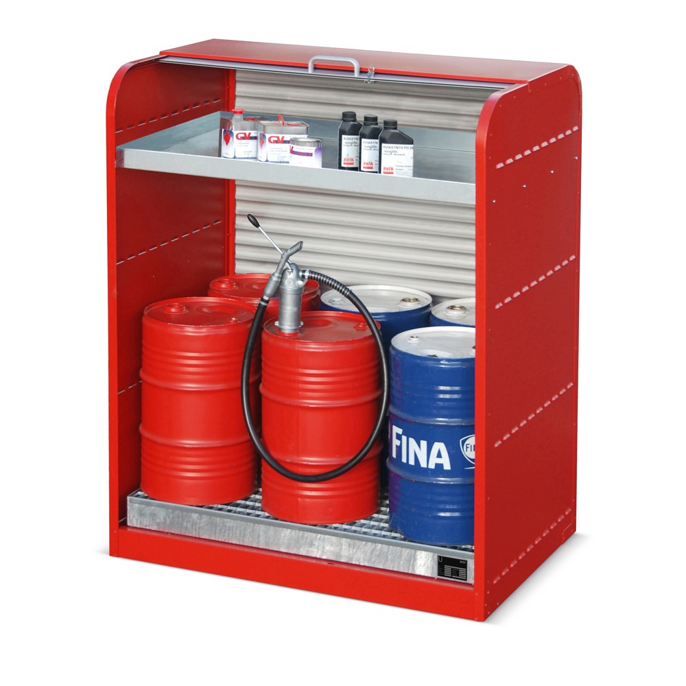 Productafbeelding nr. 2: Rolluikkast voor gevaarlijke stoffen Bauer® RSG3, incl. lekbak voor 6x 60 l en kleine jerrycans