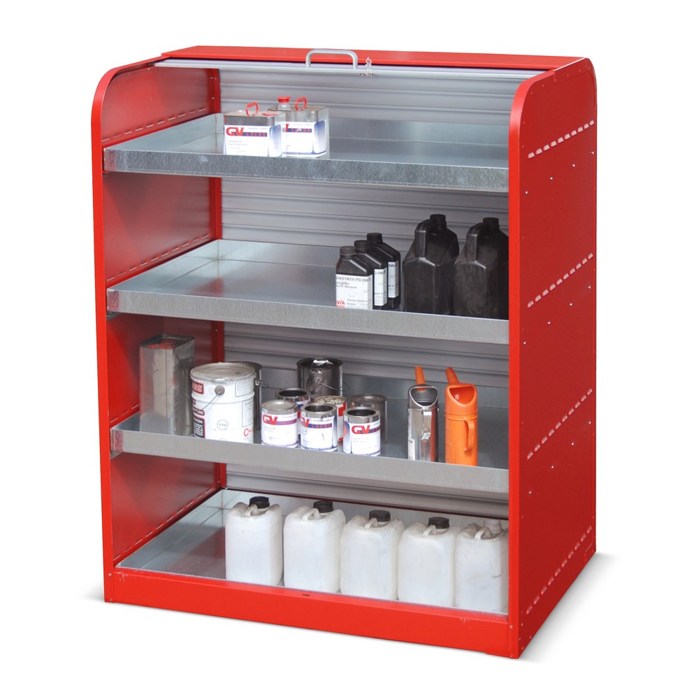 Productafbeelding nr. 2: Rolluikkast voor gevaarlijke stoffen Bauer® RSG4, incl. 4 lekbakken voor kleine jerrycans