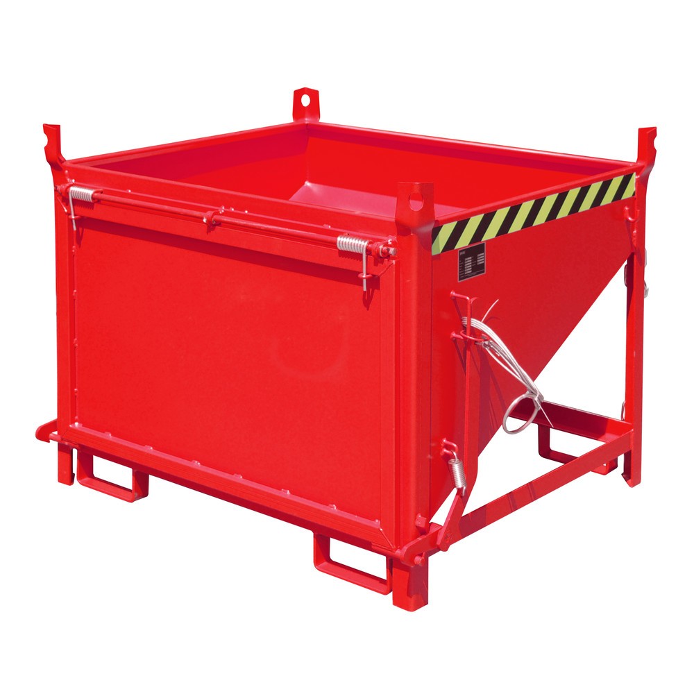 Productafbeelding nr. 1: Bauer® Silobak met klep, gelakt, volume 0,5 m³, RAL 3000 vuurrood