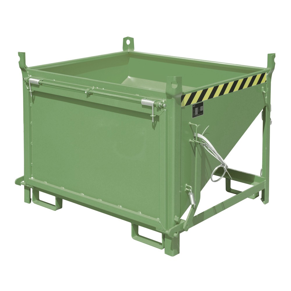 Product afbeelding: Bauer® Silobak met klep, gelakt, volume 0,5 m³, RAL 6011 resedagroen