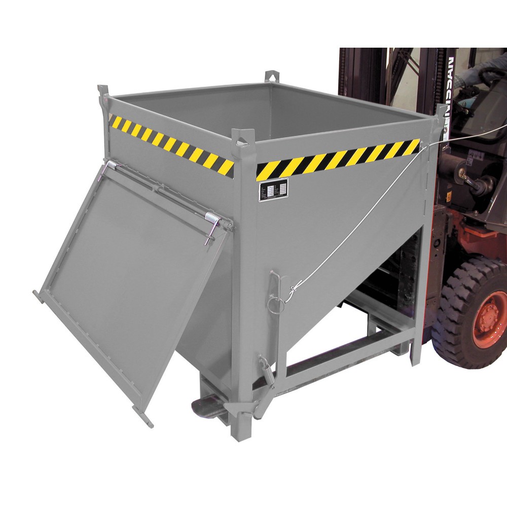 Product afbeelding: Bauer® Silobak met klep, gelakt, volume 0,75 m³, RAL 7005 muisgrijs