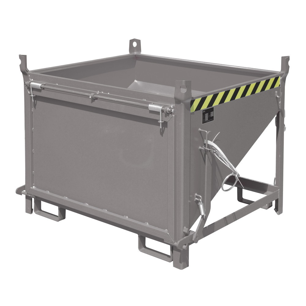 Productafbeelding nr. 1: Bauer® Silobak met klep, gelakt, volume 0,5 m³, RAL 7005 muisgrijs