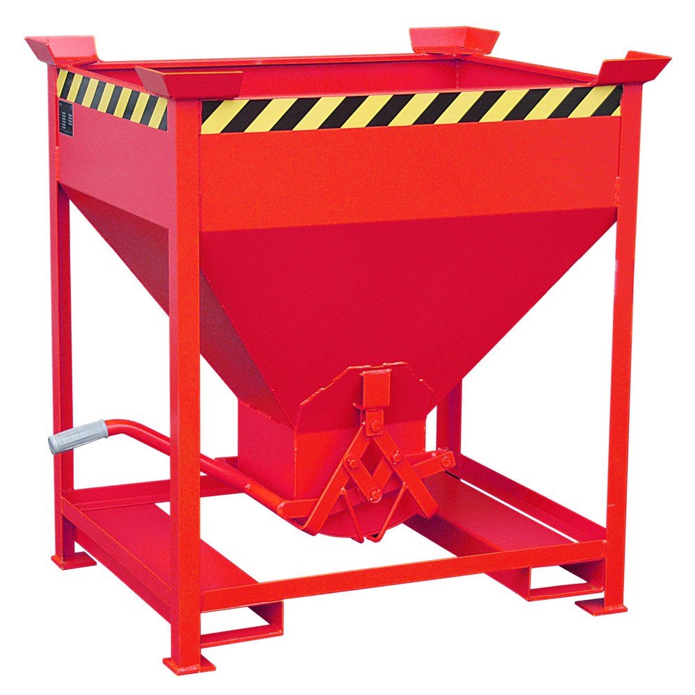 Productafbeelding nr. 1: Bauer® Silobak, met schaarsluiting + vorkkokers, gelakt, volume 0,375 m³, RAL 3000 vuurrood