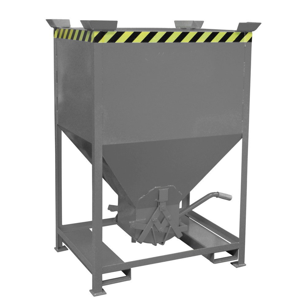 Product afbeelding: Bauer® Silobak, met schaarsluiting + vorkkokers, gelakt, volume 0,6 m³, RAL 7005 muisgrijs