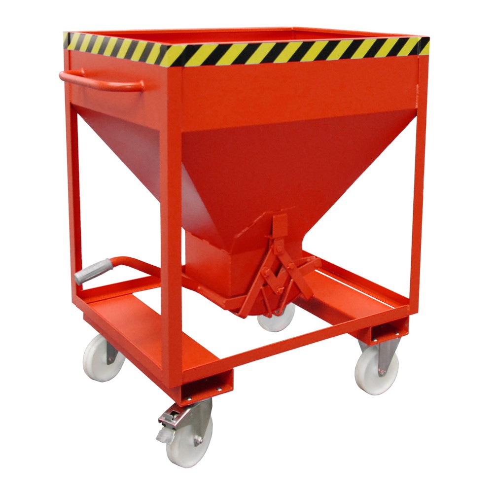 Product afbeelding: Bauer® Silobak, met schaarsluiting, vorkkokers + wielen, gelakt, volume 0,375 m³, RAL 3000 vuurrood