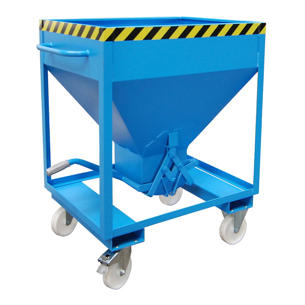 Productafbeelding nr. 1: Bauer® Silobak, met schaarsluiting, vorkkokers + wielen, gelakt, volume 0,375 m³, RAL 5012 lichtblauw
