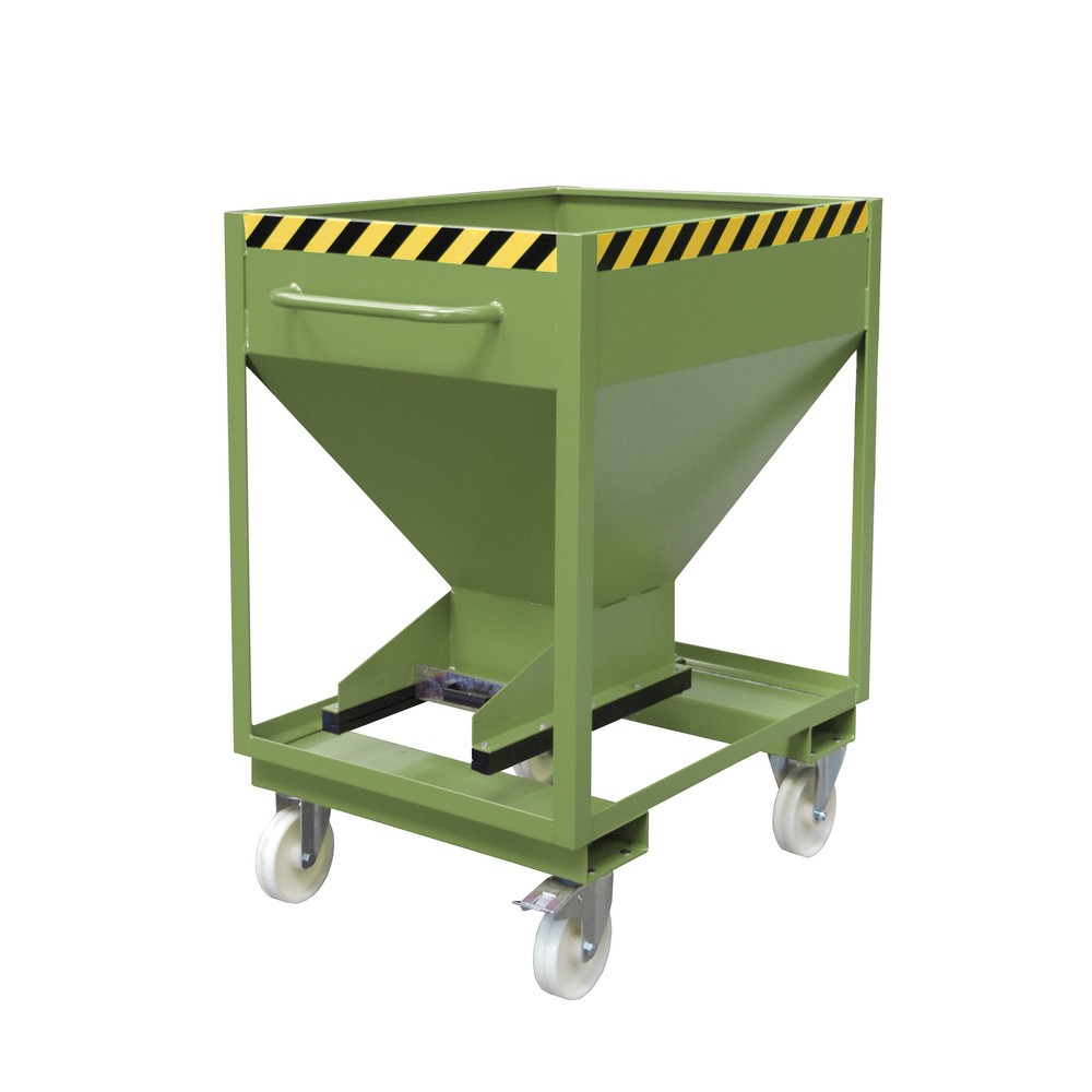 Productafbeelding nr. 1: Bauer® Silobak, met schuifsluiting, vorkkokers + wielen, gelakt, volume 0,375 m³, RAL 6011 resedagroen