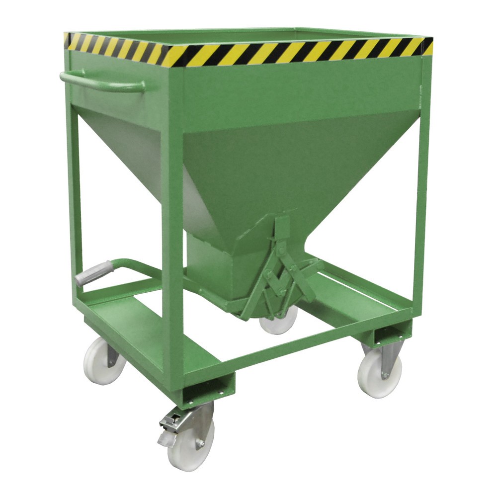 Productafbeelding nr. 1: Bauer® Silobak, met schaarsluiting, vorkkokers + wielen, gelakt, volume 0,375 m³, RAL 6011 resedagroen