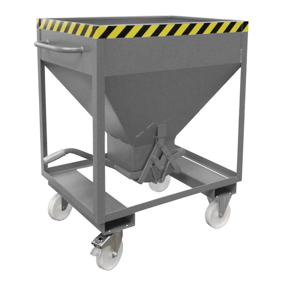 Productafbeelding nr. 1: Bauer® Silobak, met schaarsluiting, vorkkokers + wielen, gelakt, volume 0,375 m³, RAL 7005 muisgrijs