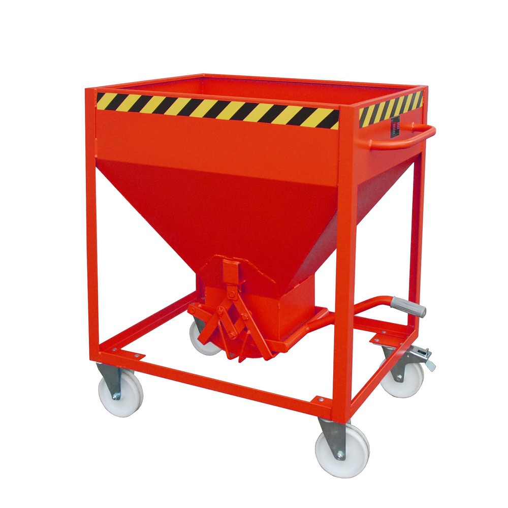 Product afbeelding: Bauer® Silobak, met schaarsluiting + wielen, gelakt, volume 0,375 m³, RAL 3000 vuurrood