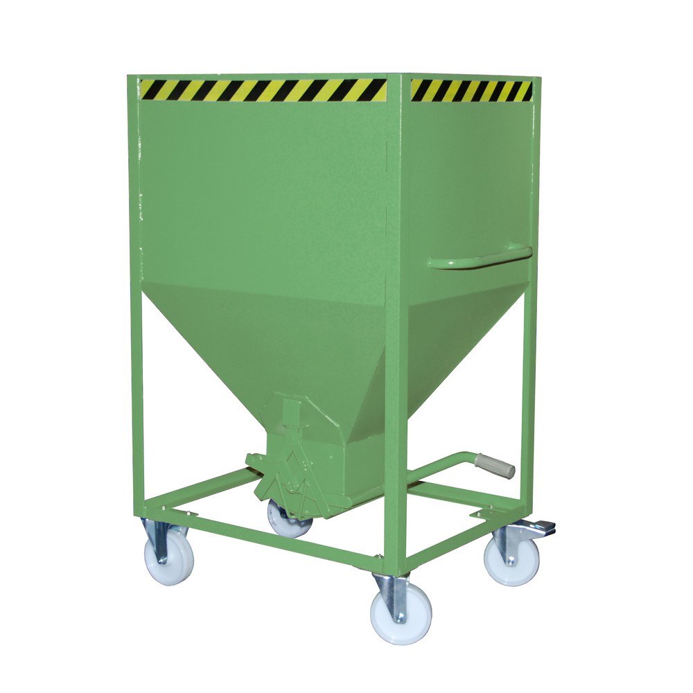 Product afbeelding: Bauer® Silobak, met schaarsluiting + wielen, gelakt, volume 0,6 m³, RAL 6011 resedagroen