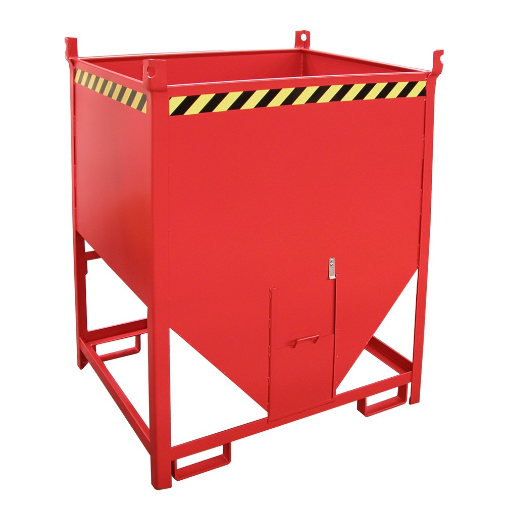 Productafbeelding nr. 1: Bauer® Silocontainer met schuifslot, gelakt, volume 1 m³, RAL 3000 vuurrood