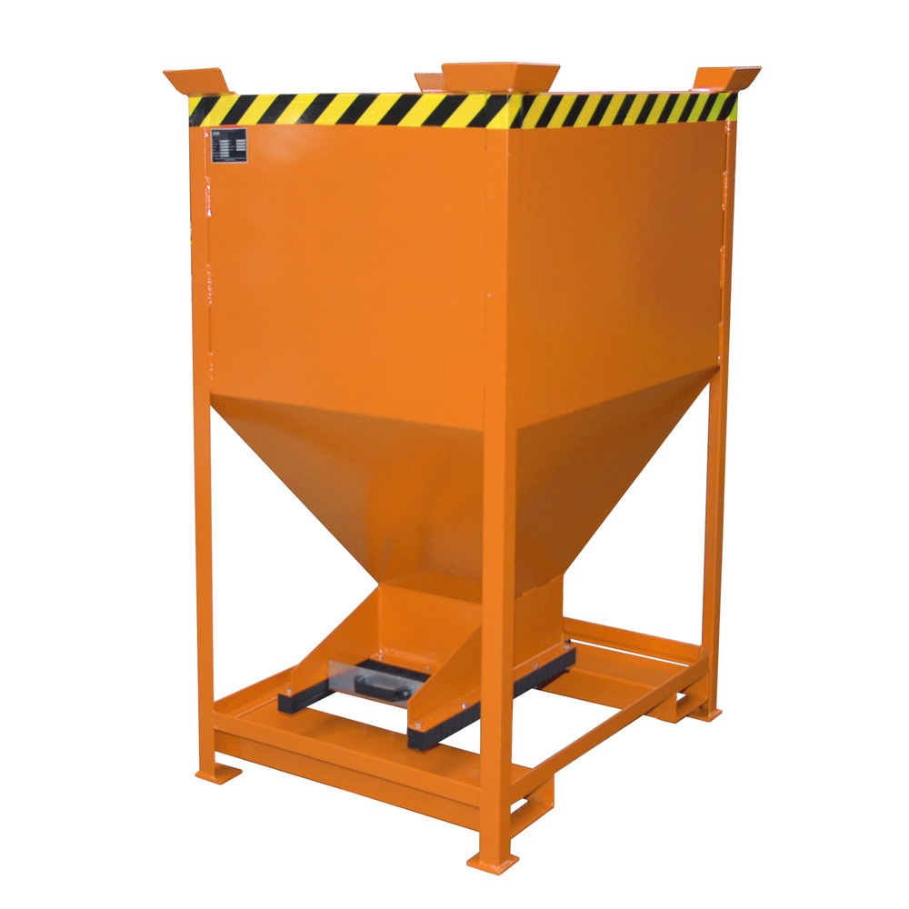 Product afbeelding: Bauer® Silobak, met schuifsluiting + vorkkokers, gelakt, volume 0,6 m³, RAL 2000 geeloranje