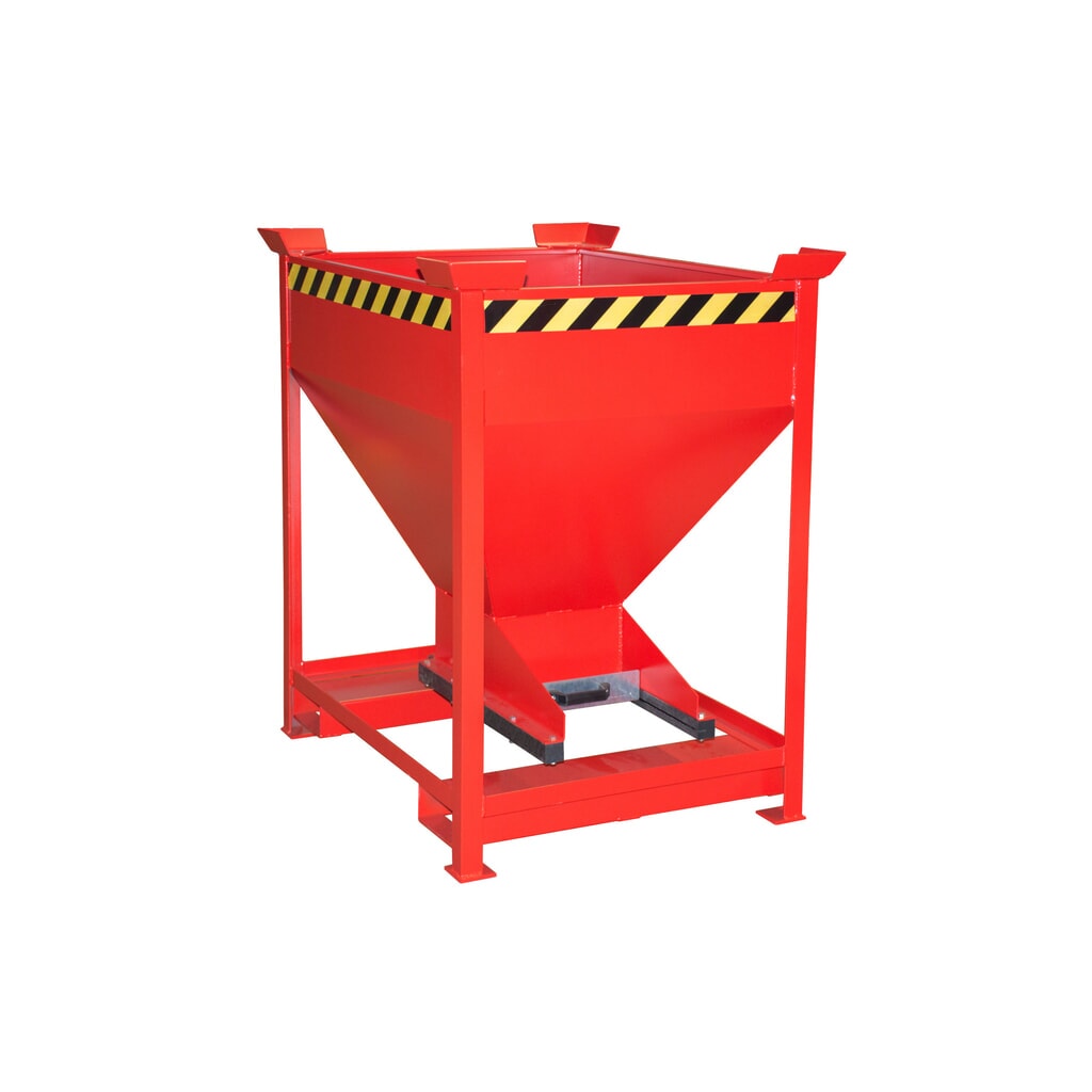 Bauer® Silobak, met schuifsluiting + vorkkokers, gelakt, volume 0,375 m³, RAL 3000 vuurrood Product afbeelding: Bauer® Silobak, met schuifsluiting + vorkkokers, gelakt, volume 0,375 m³, RAL 3000 vuurrood