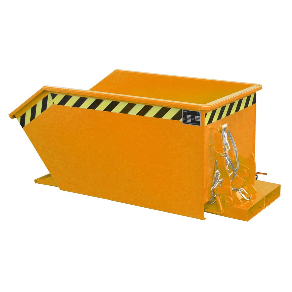 Productafbeelding nr. 1: Bauer® Scheid-kantelbak, geperforeerde tussenplaat, gelakt, volume 0,3 m³, RAL 2000 geeloranje