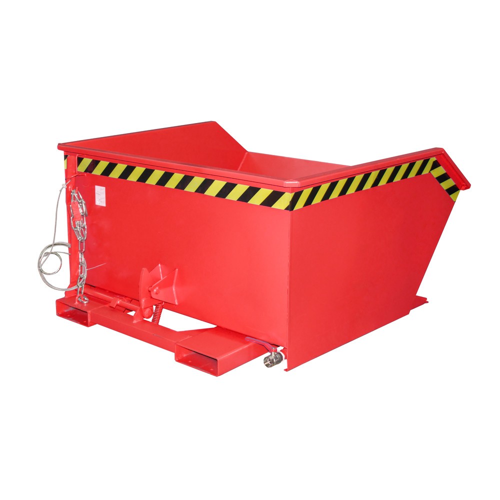 Productafbeelding nr. 1: Bauer® Scheid-kantelbak, geperforeerde tussenplaat, gelakt, volume 0,75 m³, RAL 3000 vuurrood