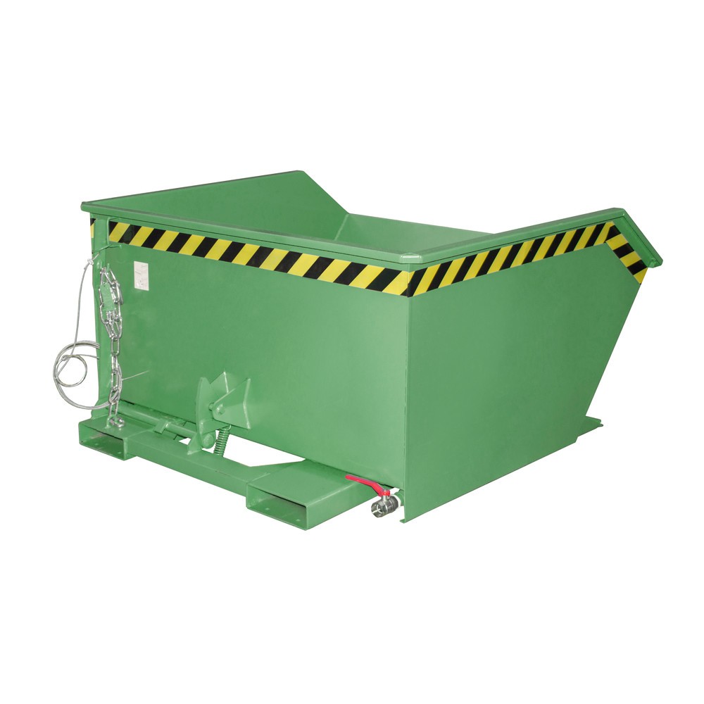 Productafbeelding nr. 1: Bauer® Scheid-kantelbak, geperforeerde tussenplaat, gelakt, volume 0,75 m³, RAL 6011 resedagroen