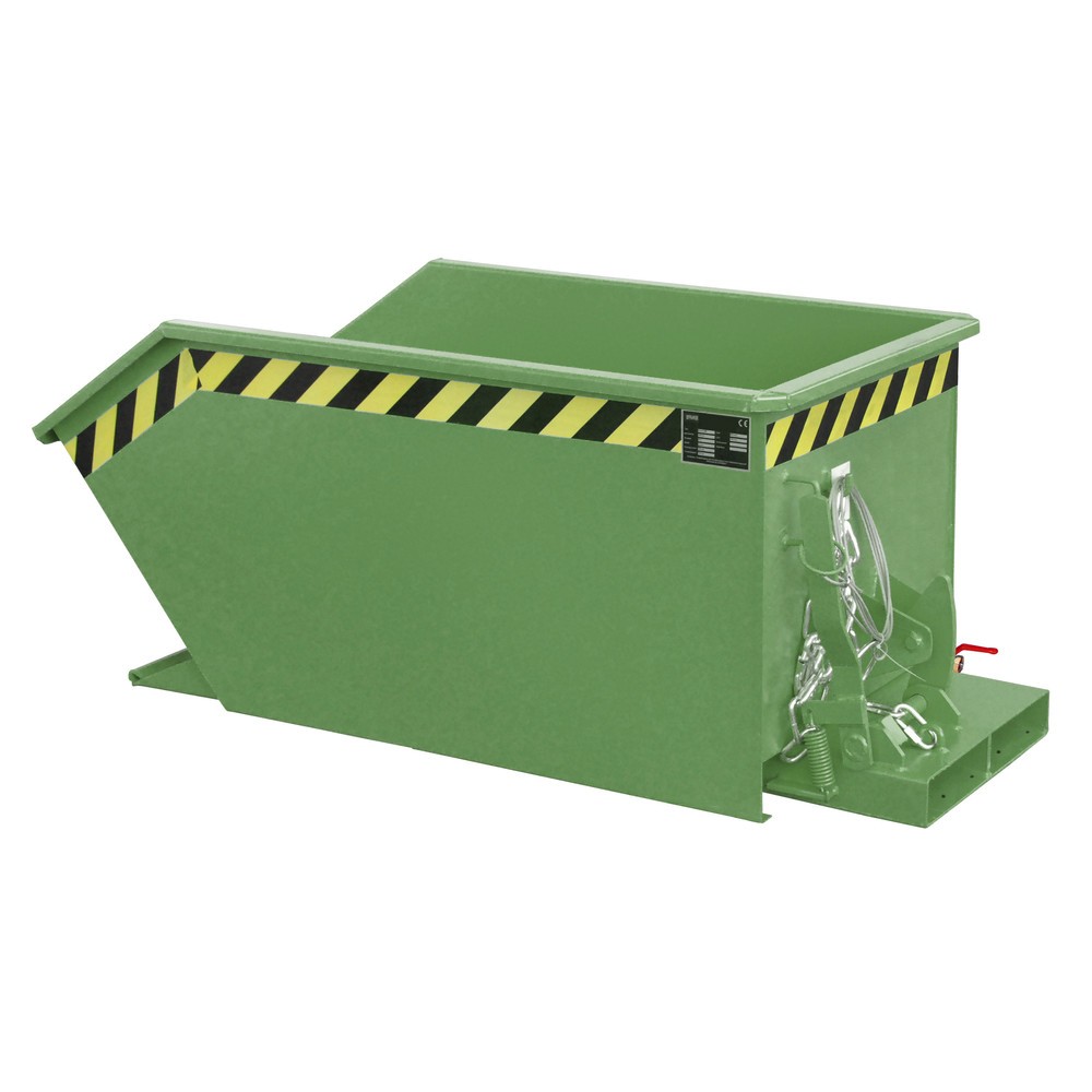 Productafbeelding nr. 1: Bauer® Scheid-kantelbak, geperforeerde tussenplaat, gelakt, volume 0,3 m³, RAL 6011 resedagroen